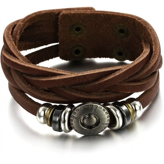 Handmade Brown Leather Fashion Bracelet Handmade Brown Leather Fashion Bracelet