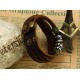 Showing image for Handmade Brown Cow Leather Men Bracelet Handmade Brown Cow Leather Men Bracelet |image