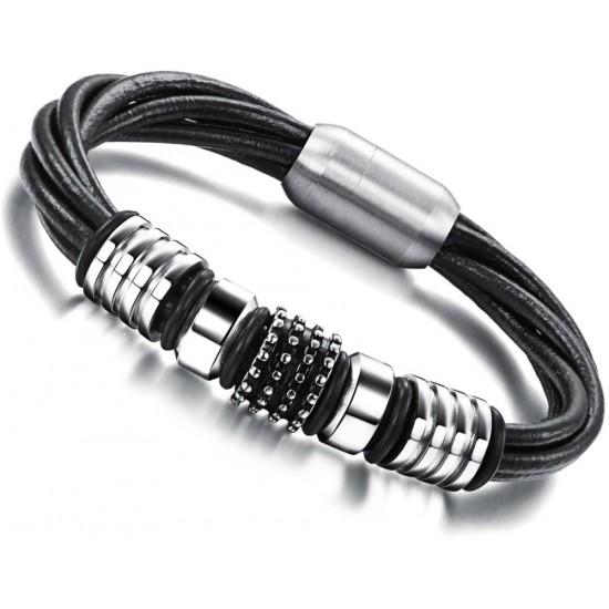 Handmade with Magnet Buckle MenLeather Bracelet Handmade with Magnet Buckle MenLeather Bracelet