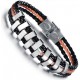 Men's Handmade Titanium Silicone leather Bracelet |image