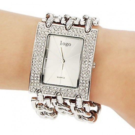 Princess Arm SilverPlated Stainless Steel Bracelet Watch For Women's CHD 10S