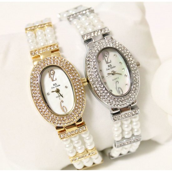 Showing image for B.S Oval Silver Platted Full Case Diamonds Watch For Ladies CBS-109 B.S Oval Silver Platted Full Case Diamonds Watch For Ladies CBS-109 image