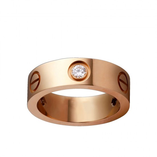 Women's Love Design Diamond Cartier Style Gold Color Titanium Steel Ring |image