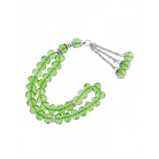 Masbaha Unisex Translucent Faceted Crystal Prayer Beads ANM-03