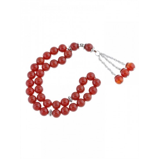 Masbaha Unisex Genuine Agate Gemstone Prayer Beads ANM-05  Masbaha Unisex Genuine Agate Gemstone Prayer Beads ANM-05