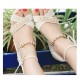 Women Fashion Cream Color Thick Crust Wedge Sandals CSW-14CR image