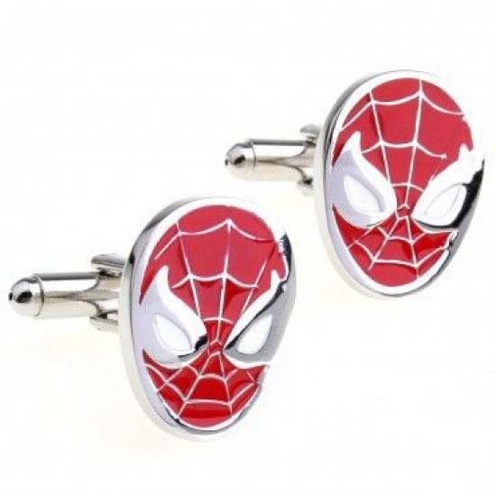 Look Stylish Spiderman Shirt Button Cufflink  CFL-14 (Red)