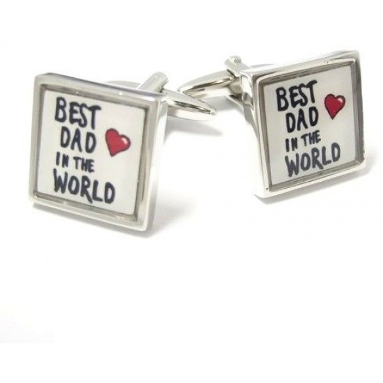 Look Stylish Fathers Day "Best Dad Ever" Design Cufflinks CFL-48