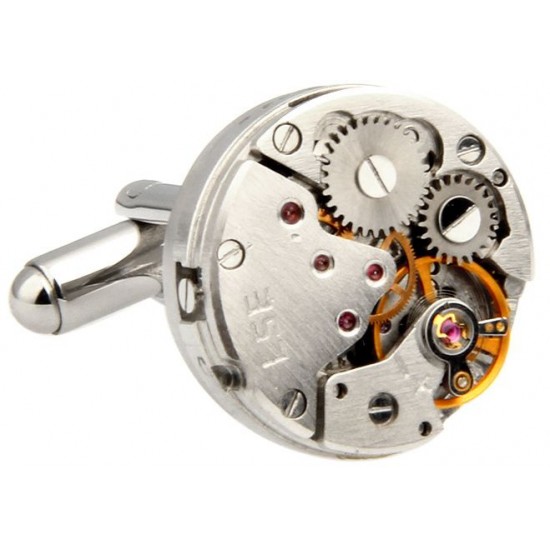 Look Stylish Retro Mechanical Watch Movements Shape Cufflinks For Mens CFL-56