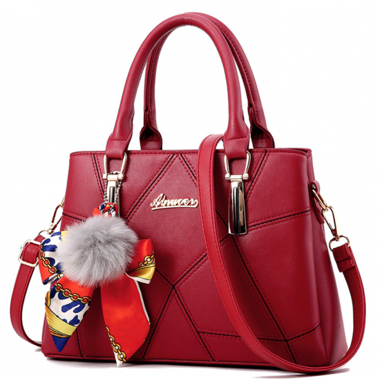 Women Fashion Red Large Korean Version Messenger Hand Bag WB-10RD