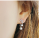 Women Fashion Paragraph Flower with Hanging Peal Earrings E-02G image