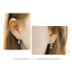 Women Fashion Paragraph Flower with Hanging Peal Earrings E-02G image