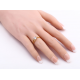 Woman White Crystal Gold Plated Ring R-07G image