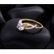 Woman White Crystal Gold Plated Ring R-07G image
