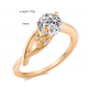 Woman White Crystal Gold Plated Ring R-07G image