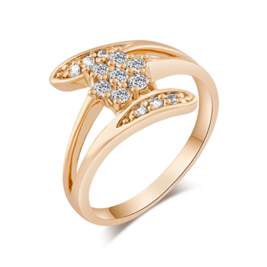 Women Zirconium Crystals Fashion New Palm Gold plated Rings R-10G