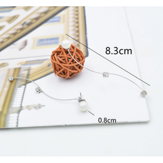 Woman Fashion New Long Style S Wave Earrings E-05S image