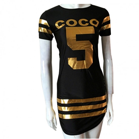 Black Color Slim Bodycon Stylish Print Mini Dress For Women WC-47 image