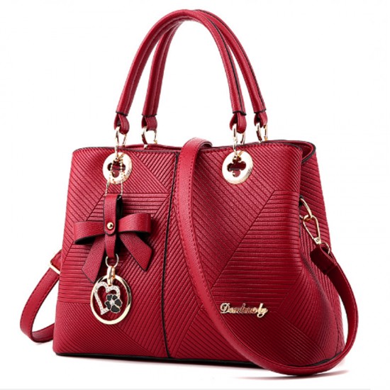 Red Color Embossed Shoulder Square Style Zipper Handbags For Women WB-18RD