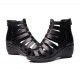 Women Fashion Black Color Fish Mouth Leather Shoes S-52 image