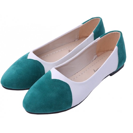 Green Color Tide Shallow Mouth Sweet Peas Round Flat Womens Shoes S-70GN Green Color Tide Shallow Mouth Sweet Peas Round Flat Womens Shoes S-70GN