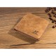 Matte Leather Brown Color Retro Three Fold Vertical Wallet MW-06 image