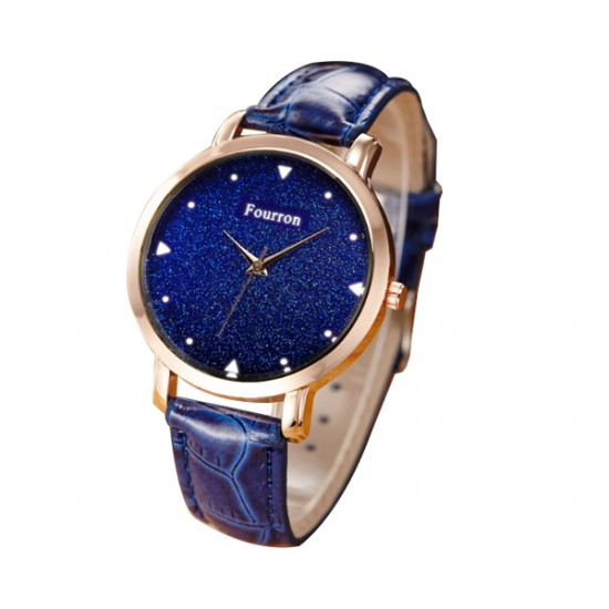 Korean Fashion Blue Color Ultra Thin Leather Ladies Watch W-02 Korean Fashion Blue Color Ultra Thin Leather Ladies Watch W-02