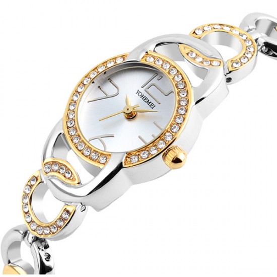 Silver Dial Authentic Korean Steel Stripes Bracelet Ladies Watch W-08