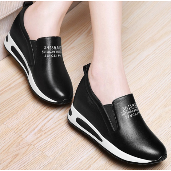 Women Thick Slope Bottom Lazy Sports Running Shoes S-93BK Women Thick Slope Bottom Lazy Sports Running Shoes S-93BK